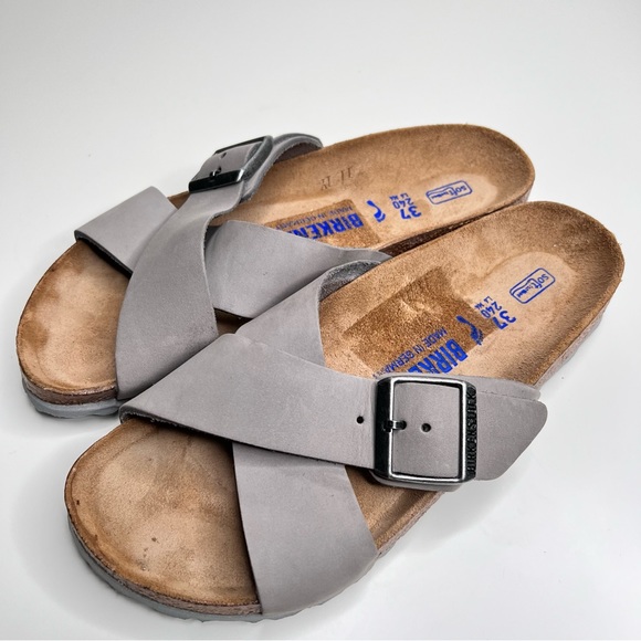 BIRKENSTOCK Siena Soft Footbed Nubuck Leather Dove Gray Size 37 EU 6 - 6.5 US - Picture 7 of 13
